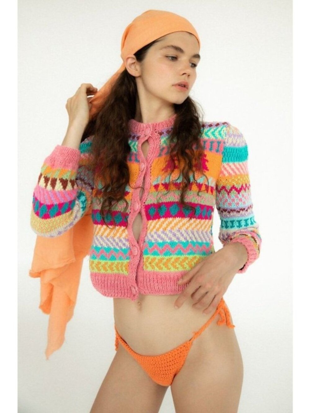 Tach Clothing Anais Knit Cardigan Sweater Multicolor Womens Size XS